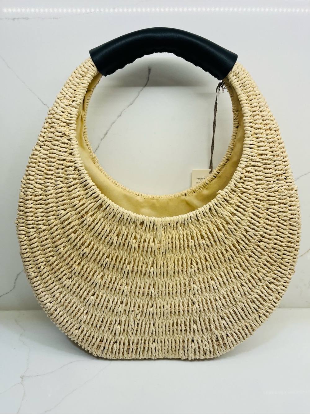 NWT- A New Day Paper Straw Crescent Shoulder Bag - Picture 3 of 8